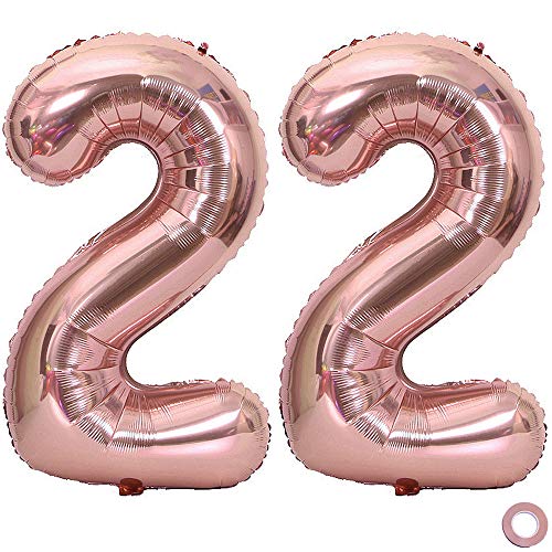Juland Luftballon Zahl 22 Rosegold Geburtstag Folienballon Helium Folie Pinke Luftballons für Geburtstag Jubiläum 40 Zoll XXL- Riesenzahlen #22 Juland Luftballon Zahl 22 Rosegold Geburtstag Folienballon Helium Folie Pinke Luftballons für Geburtstag Jubiläum 40 Zoll XXL- Riesenzahlen #22 von Juland