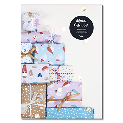 Julica Adventskalender zum Befüllen für Kinder | Heft mit 24 nummerierten Geschenkpapieren + Bonus Geschenkanhänger von Julica
