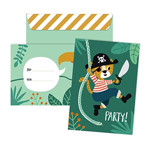 JulicaDesign Einladung Piratenparty | 6 Karten mit Umschlag | Piratengeburtstag von Julica