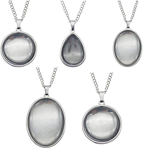 10Pcs Mixed Edelstahl Lünette Tablett Anhänger mit Glas Cabochon und Kette für Harz Foto Schmuck Halskette machen 10Pcs Mixed Edelstahl Lünette Tablett Anhänger mit Glas Cabochon und Kette für Harz Foto Schmuck Halskette machen von Julie Wang