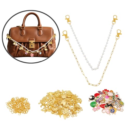 166 Stück/Packung Taschen-Ketten, Edelstahlketten mit Karabinerverschlüssen, Biegeringe aus Legierung, Charms, Handtaschen-Zubehör, Handtaschen-Verzierung 166 Stück/Packung Taschen-Ketten, Edelstahlketten mit Karabinerverschlüssen, Biegeringe aus Legierung, Charms, Handtaschen-Zubehör, Handtaschen-Verzierung von Julie Wang