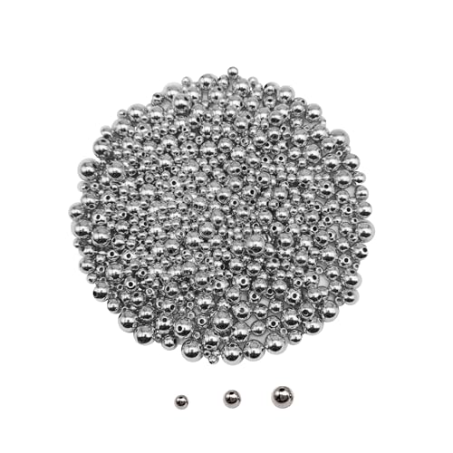 2500 Stück Silber Farbe 4mm 6mm 8mm Gemischte Abstandshalter Perlen CCB Kunststoff Glatte Runde Perle für Armband Halskette Schmuck machen Handwerk DIY-Zubehör 2500 Stück Silber Farbe 4mm 6mm 8mm Gemischte Abstandshalter Perlen CCB Kunststoff Glatte Runde Perle für Armband Halskette Schmuck machen Handwerk DIY-Zubehör von Julie Wang