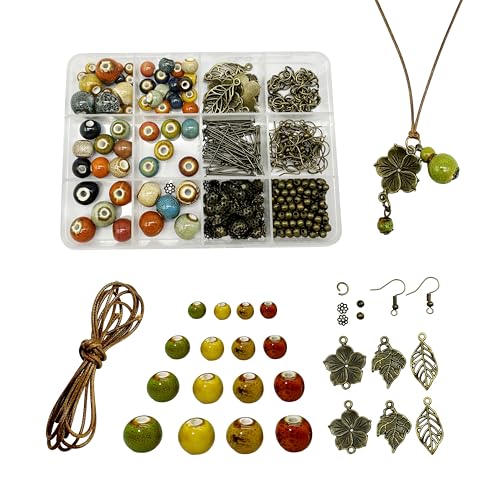 392 Stück Schmuck machen Kits gemischte Runde Keramik Perlen Legierung Charms für Armbänder Halsketten Ohrringe machen Bastelzubehör mit 5 Meter Schnüre 392 Stück Schmuck machen Kits gemischte Runde Keramik Perlen Legierung Charms für Armbänder Halsketten Ohrringe machen Bastelzubehör mit 5 Meter Schnüre von Julie Wang