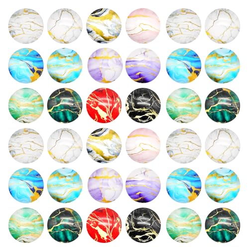Glas-Cabochons, rund, konvex, flache Rückseite, 10 mm, bunt, marmoriert, für Schmuckherstellung, Halsketten, Ringlünetten, Bastelbedarf, 60 Stück Glas-Cabochons, rund, konvex, flache Rückseite, 10 mm, bunt, marmoriert, für Schmuckherstellung, Halsketten, Ringlünetten, Bastelbedarf, 60 Stück von Julie Wang
