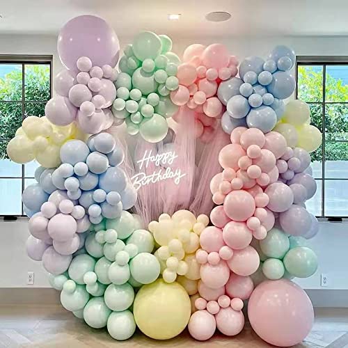 Luftballons Pastell, 137 Stück Pastell Luftballon Girlande mit Gänseblümchen Folienballons, Ballon Girlande Party Deko Luftballons Geburtstag, Baby Shower Geburtstagsdeko Mädchen Regenbogen Deko von Jullfall