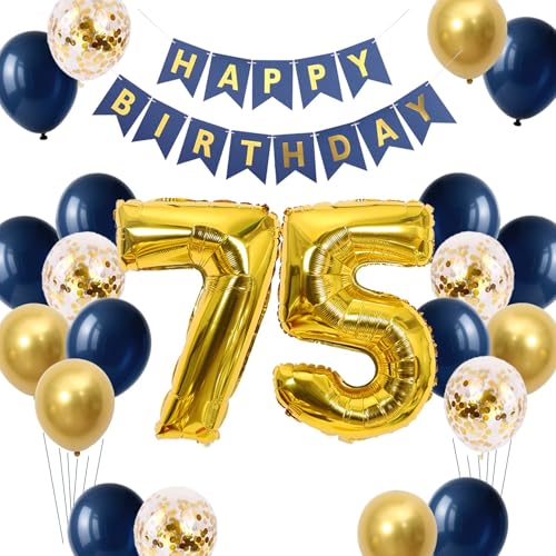 55. Geburtstag Dekorationen für Männer Frauen - Marineblau Gold Happy 55 Banner Latex Konfetti Luftballons, Big 55 Folienzahlen Ballons für 55 Jahre alte Männer Ihn Ehemann Geburtstag Party Dekor 55. Geburtstag Dekorationen für Männer Frauen - Marineblau Gold Happy 55 Banner Latex Konfetti Luftballons, Big 55 Folienzahlen Ballons für 55 Jahre alte Männer Ihn Ehemann Geburtstag Party Dekor von JumDaQQ