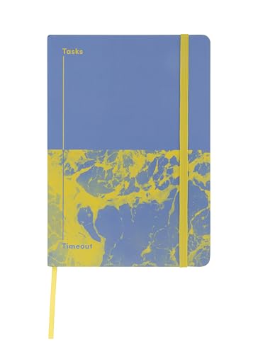 Jumble & Co Chaos & Control Notizbuch, A5, liniert, Aufgaben & Timeout, 100% Recyclingpapier, Hellblau/Gelb von Collins
