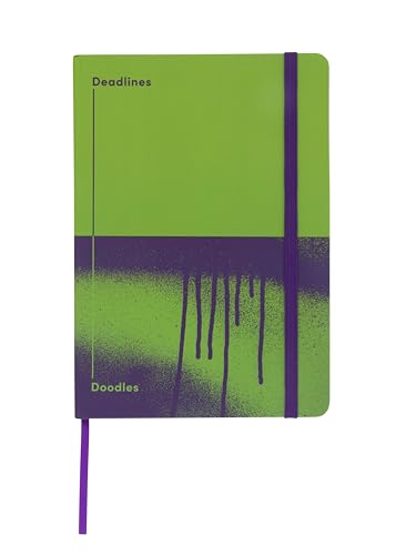 Jumble & Co Chaos & Control Notizbuch, A5, liniert, Deadlines & Doodles, 100% Recyclingpapier, Grün/Violett von Collins