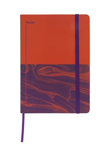 Jumble & Co Chaos & Control Notizbuch, A5, liniert, Focus & Feel, 100% Recyclingpapier, Orange/Violett von Collins