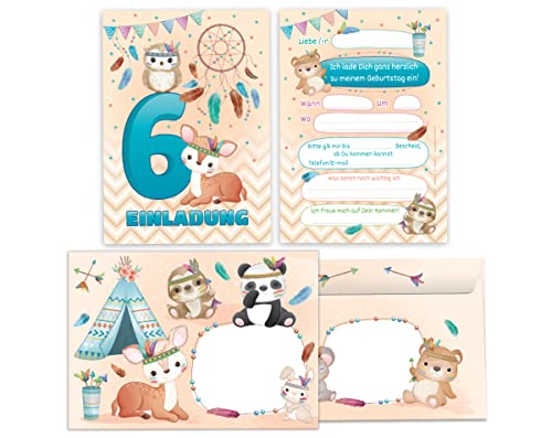 12 Einladungskarten incl. 12 Umschläge zum 6. Kindergeburtstag Einladung zum sechsten Geburtstag Mädchen Jungen Tiere Eule REH 12 Einladungskarten incl. 12 Umschläge zum 6. Kindergeburtstag Einladung zum sechsten Geburtstag Mädchen Jungen Tiere Eule REH von Junapack