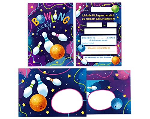 12 Einladungskarten incl. 12 Umschläge zum Kindergeburtstag Bowling Bowling-Party Einladungen für Geburtstag Mädchen Jungen 12 Einladungskarten incl. 12 Umschläge zum Kindergeburtstag Bowling Bowling-Party Einladungen für Geburtstag Mädchen Jungen von Junapack