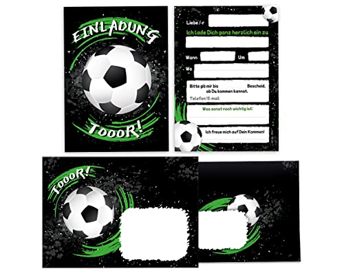 12 Einladungskarten incl. 12 Umschläge zum Kindergeburtstag Geburtstag Jungen Fussball Fußball 12 Einladungskarten incl. 12 Umschläge zum Kindergeburtstag Geburtstag Jungen Fussball Fußball von Junapack