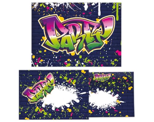 12 Einladungskarten inkl. 12 Umschläge zum Kindergeburtstag Einladung Set Geburtstag Mädchen Kinder Jungs Jungen Boys Teenies Graffiti Jugendstill modern bunt grün lila neon 12 Einladungskarten inkl. 12 Umschläge zum Kindergeburtstag Einladung Set Geburtstag Mädchen Kinder Jungs Jungen Boys Teenies Graffiti Jugendstill modern bunt grün lila neon von Junapack