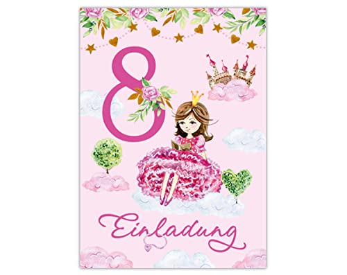 Junapack 12 Einladungskarten zum 8. Kindergeburtstag Einladung zum achten Geburtstag Mädchen Prinzessin mit Einhorn Junapack 12 Einladungskarten zum 8. Kindergeburtstag Einladung zum achten Geburtstag Mädchen Prinzessin mit Einhorn von Junapack
