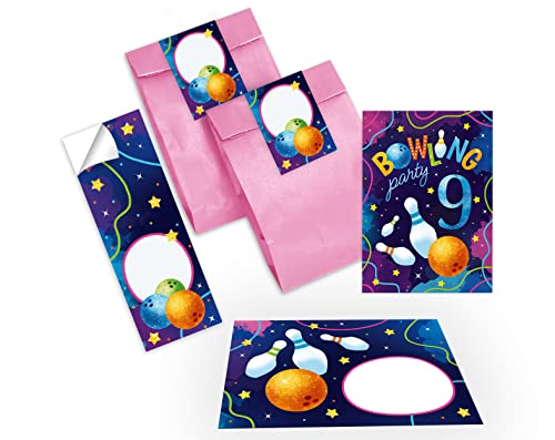12 Einladungskarten zum 9. Kindergeburtstag Bowling Kegeln neunte Geburtstag Mädchen Jungen incl. 12 Umschläge, 12 Tüten/rosa, 12 Aufkleber 12 Einladungskarten zum 9. Kindergeburtstag Bowling Kegeln neunte Geburtstag Mädchen Jungen incl. 12 Umschläge, 12 Tüten/rosa, 12 Aufkleber von Junapack