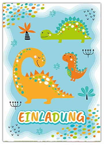 12 Einladungskarten zum Kindergeburtstag Jungen Dino Dinosaurier Geburtstagseinladungen von Junapack