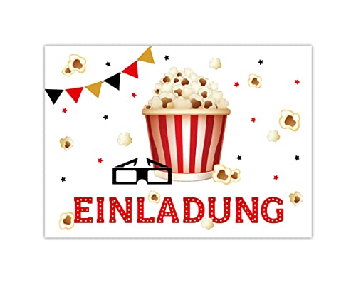 12 Einladungskarten zum Kindergeburtstag Kino Einladungen für Geburtstag Mädchen Jungen Kino-Party Cinema von Junapack