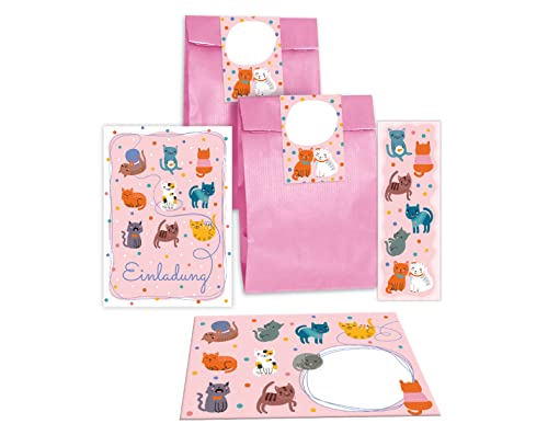 12 Einladungskarten zum Kindergeburtstag Mädchen Mädchen Jungen Katzen Katze incl. 12 Umschläge, 12 Tüten/rosa, 12 Aufkleber, 12 Lesezeichen 12 Einladungskarten zum Kindergeburtstag Mädchen Mädchen Jungen Katzen Katze incl. 12 Umschläge, 12 Tüten/rosa, 12 Aufkleber, 12 Lesezeichen von Junapack