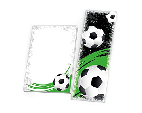 12 Lesezeichen + 12 Mini-Notizblöcke (A7-Format) Fussball Fußball Mitgebsel für Kindergeburtstag Gastgeschenke für Jungen von Junapack