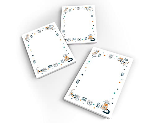 12 Mini-Notizblöcke Katze Katzen Mitgebsel für Kindergeburtstag Gastgeschenke für Mädchen Jungen / A7-Format von Junapack