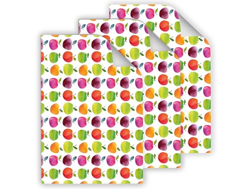 6 Geschenkpapier-Bögen hochwertige reißfeste Geschenkverpackung für Kinder Frauen Apfel Geschenkverpackung für kleine Geschenke für Geburtstag Weihnachten Jubiläum (6 Bögen je A3-Format) von Junapack