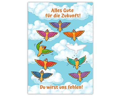 Abschiedskarte Glückwunschkarte für Kollegen Kollegin Lehrer Lehrerin für Jobwechsel Rente Ruhestand Kündigung Firmenwechsel Erzieherin Klappkarte mit Umschlag in XXL-Format A4 Vögel Abschiedskarte Glückwunschkarte für Kollegen Kollegin Lehrer Lehrerin für Jobwechsel Rente Ruhestand Kündigung Firmenwechsel Erzieherin Klappkarte mit Umschlag in XXL-Format A4 Vögel von Junapack