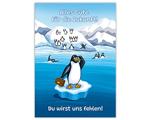 Abschiedskarte für Kollegen Kollegin Lehrerin für Jobwechsel Rente Ruhestand Kündigung Firmenwechsel Klappkarte mit Umschlag in XXL-Format A4 Pinguin Abschiedskarte für Kollegen Kollegin Lehrerin für Jobwechsel Rente Ruhestand Kündigung Firmenwechsel Klappkarte mit Umschlag in XXL-Format A4 Pinguin von Junapack