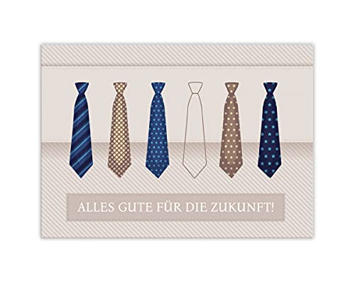 Abschiedskarte für Kollegen mit Umschlag in XXL-Format A4 lustige Klappkarte für Jobwechsel Kündigung Ruhestand Rente Krawatten von Junapack