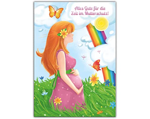 Abschiedskarte für Kollegin Mutterschutz mit Umschlag in XXL-Format A4 lüstige moderne Klappkarte für Mutterschutz Mutterschutzurlaub Glückwunschkarte von Junapack