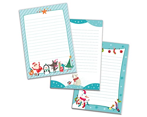 Blöcke Schreibblock mit Kindermotiv Bär für Mädchen und Jungen Notizblock Weihnachtsmotiv (3 Blöcke (Bär, Schneemann, Weihmachtsmann) mit je 25 Blätter in A5-Format) von Junapack