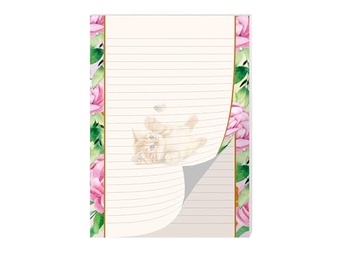 Briefpapier Briefblock Heft Notizblock für Jungen Mädchen Kinder Kätzchen Katze (1 Block A4 mit 25 Blätter) von Junapack