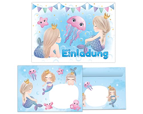 Junapack 12 Einladungskarten incl. 12 Umschläge zum Kindergeburtstag Mädchen Meerjungfrau Junapack 12 Einladungskarten incl. 12 Umschläge zum Kindergeburtstag Mädchen Meerjungfrau von Junapack