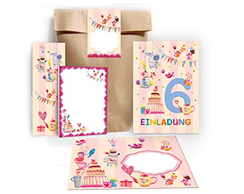 Junapack 12 Einladungskarten zum 6. Kindergeburtstag Einladung zum sechsten Geburtstag Mädchen Vögelchen incl. 12 Umschläge, 12 Tüten/Natur, 12 Aufkleber, 12 Lesezeichen, 12 Blöcke Junapack 12 Einladungskarten zum 6. Kindergeburtstag Einladung zum sechsten Geburtstag Mädchen Vögelchen incl. 12 Umschläge, 12 Tüten/Natur, 12 Aufkleber, 12 Lesezeichen, 12 Blöcke von Junapack