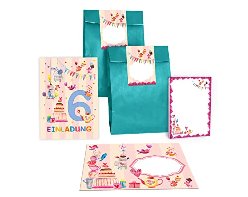 Junapack 12 Einladungskarten zum 6. Kindergeburtstag Einladung zum sechsten Geburtstag Mädchen Vögelchen incl. 12 Umschläge, 12 Tüten/Petrol, 12 Aufkleber, 12 Blöcke Junapack 12 Einladungskarten zum 6. Kindergeburtstag Einladung zum sechsten Geburtstag Mädchen Vögelchen incl. 12 Umschläge, 12 Tüten/Petrol, 12 Aufkleber, 12 Blöcke von Junapack