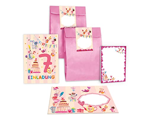 Junapack 12 Einladungskarten zum 7. Kindergeburtstag Einladung zum siebten Geburtstag Mädchen Vögelchen incl. 12 Umschläge, 12 Tüten/rosa, 12 Aufkleber, 12 Blöcke Junapack 12 Einladungskarten zum 7. Kindergeburtstag Einladung zum siebten Geburtstag Mädchen Vögelchen incl. 12 Umschläge, 12 Tüten/rosa, 12 Aufkleber, 12 Blöcke von Junapack