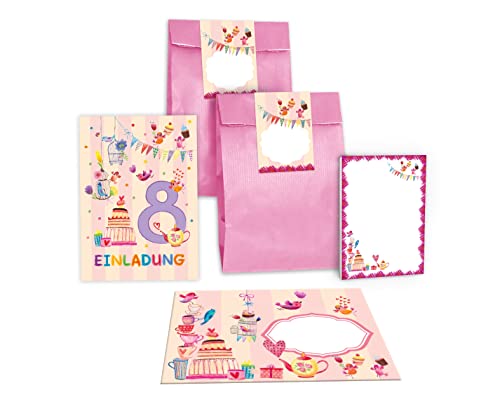 Junapack 12 Einladungskarten zum 8. Kindergeburtstag Einladung zum achten Geburtstag Mädchen Vögelchen incl. 12 Umschläge, 12 Tüten/rosa, 12 Aufkleber, 12 Blöcke Junapack 12 Einladungskarten zum 8. Kindergeburtstag Einladung zum achten Geburtstag Mädchen Vögelchen incl. 12 Umschläge, 12 Tüten/rosa, 12 Aufkleber, 12 Blöcke von Junapack