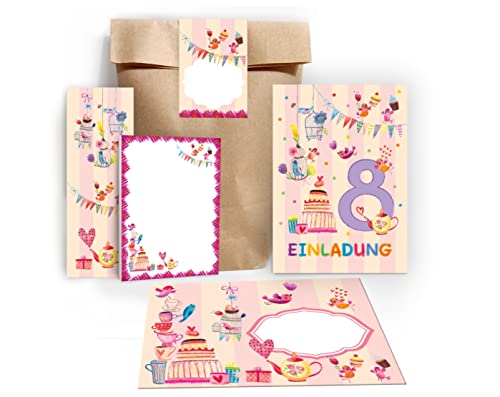 Junapack 12 Einladungskarten zum 8. Kindergeburtstag Einladung zum achten Geburtstag Mädchen Vögelchen incl. 12 Umschläge, 12 Tüten/Natur, 12 Aufkleber, 12 Lesezeichen, 12 Blöcke Junapack 12 Einladungskarten zum 8. Kindergeburtstag Einladung zum achten Geburtstag Mädchen Vögelchen incl. 12 Umschläge, 12 Tüten/Natur, 12 Aufkleber, 12 Lesezeichen, 12 Blöcke von Junapack