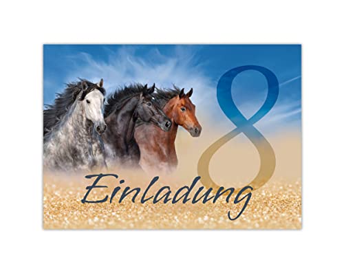 Junapack 12 Einladungskarten zum 8. Kindergeburtstag achte Geburtstag Mädchen drei Pferde Junapack 12 Einladungskarten zum 8. Kindergeburtstag achte Geburtstag Mädchen drei Pferde von Junapack