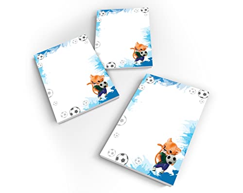 Junapack 12 Mini-Notizblöcke Fussball Fußball Löwe Mitgebsel für Kindergeburtstag Gastgeschenke für Jungen/ A7-Format von Junapack