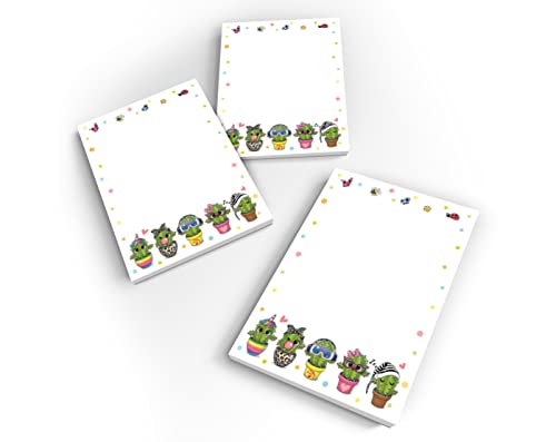 Junapack 12 Mini-Notizblöcke Kaktus Mitgebsel für Kindergeburtstag Gastgeschenke für Mädchen Jungen / A7-Format von Junapack