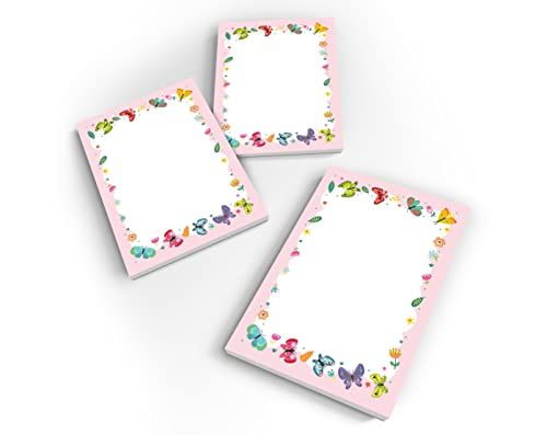 Junapack 12 Mini-Notizblöcke Schmetterlinge Mitgebsel für Kindergeburtstag Gastgeschenke für Mädchen / A7-Format von Junapack