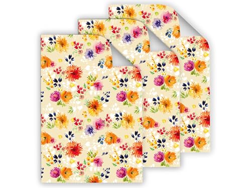Junapack 6 Geschenkpapier-Bögen hochwertige reißfeste Geschenkverpackung für Frauen Freundin Oma Blumen orange Geschenkpapier für kleine Geschenke für Geburtstag Weihnachten (6 Bögen je A3-Format) Junapack 6 Geschenkpapier-Bögen hochwertige reißfeste Geschenkverpackung für Frauen Freundin Oma Blumen orange Geschenkpapier für kleine Geschenke für Geburtstag Weihnachten (6 Bögen je A3-Format) von Junapack