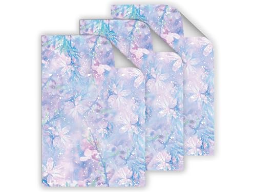 Junapack 6 Geschenkpapier-Bögen hochwertige reißfeste elegante Geschenkverpackung für Frauen Freundin Kirschblüten Aquarell für kleine Geschenke für Geburtstag Weihnachten (6 Bögen je A3-Format) von Junapack