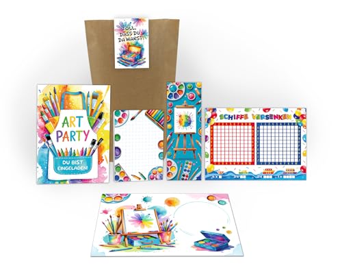 10 Einladungskarten Kindergeburtstag Mädchen Jungen Art-Party Kreativ Party Einladung Geburtstagseinladungen inkl. 10 Umschläge, 10 Tüten, 10 Aufkleber, 10 Lesezeichen, 10 Blöcke, 10 Schiffe versenken 10 Einladungskarten Kindergeburtstag Mädchen Jungen Art-Party Kreativ Party Einladung Geburtstagseinladungen inkl. 10 Umschläge, 10 Tüten, 10 Aufkleber, 10 Lesezeichen, 10 Blöcke, 10 Schiffe versenken von Junaversum