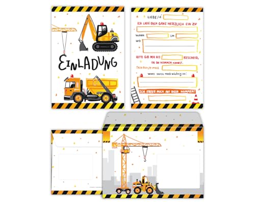 10 Einladungskarten incl. 10 Umschläge zum Kindergeburtstag Jungen Baustelle Bagger 10 Einladungskarten incl. 10 Umschläge zum Kindergeburtstag Jungen Baustelle Bagger von Junaversum