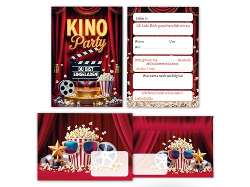 10 Einladungskarten inkl. 10 Umschläge zum Kindergeburtstag Kino Cinema Party Mädchen Jungen rot Kinder Einladungen Geburtstag Geburtstagseinladungen Kids 10 Einladungskarten inkl. 10 Umschläge zum Kindergeburtstag Kino Cinema Party Mädchen Jungen rot Kinder Einladungen Geburtstag Geburtstagseinladungen Kids von Junaversum