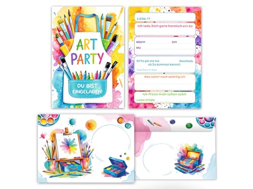 10 Einladungskarten inkl. 10 Umschläge zum Kindergeburtstag Mädchen Jungen Art Kreativ-Party Malparty Kunst Basteln DIY Künstlerparty Kinder Einladungen Geburtstag Geburtstagseinladungen Kids 10 Einladungskarten inkl. 10 Umschläge zum Kindergeburtstag Mädchen Jungen Art Kreativ-Party Malparty Kunst Basteln DIY Künstlerparty Kinder Einladungen Geburtstag Geburtstagseinladungen Kids von Junaversum