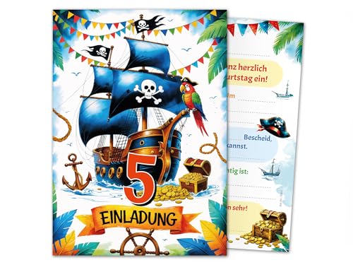 10 Einladungskarten zum 5. Kindergeburtstag Pirat Schiff Jungen Mädchen Kinder coole bunte Einladungen fünfte Geburtstag Geburtstagseinladungen Kids 10 Einladungskarten zum 5. Kindergeburtstag Pirat Schiff Jungen Mädchen Kinder coole bunte Einladungen fünfte Geburtstag Geburtstagseinladungen Kids von Junaversum