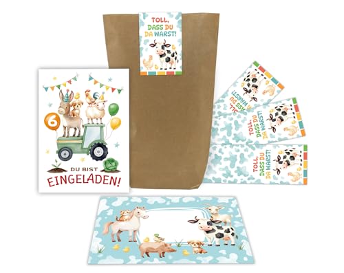 10 Einladungskarten zum 6. Kindergeburtstag Bauernhof Mädchen Kinder Jungen coole bunte Einladungen sechste Geburtstag Geburtstagseinladungen Kids inkl. 10 Umschläge, 10 Tüten, 10 Aufkleber 10 Einladungskarten zum 6. Kindergeburtstag Bauernhof Mädchen Kinder Jungen coole bunte Einladungen sechste Geburtstag Geburtstagseinladungen Kids inkl. 10 Umschläge, 10 Tüten, 10 Aufkleber von Junaversum
