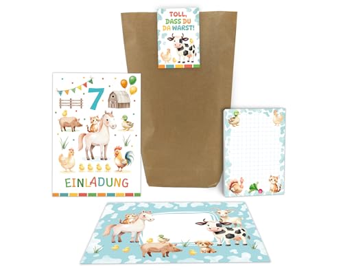 10 Einladungskarten zum 7. Kindergeburtstag Bauernhof Mädchen Jungen Kinder coole bunte Einladungen siebte Geburtstag Geburtstagseinladungen Kids inkl. 10 Umschläge, 10 Tüten, 10 Aufkleber, 10 Blöcke 10 Einladungskarten zum 7. Kindergeburtstag Bauernhof Mädchen Jungen Kinder coole bunte Einladungen siebte Geburtstag Geburtstagseinladungen Kids inkl. 10 Umschläge, 10 Tüten, 10 Aufkleber, 10 Blöcke von Junaversum